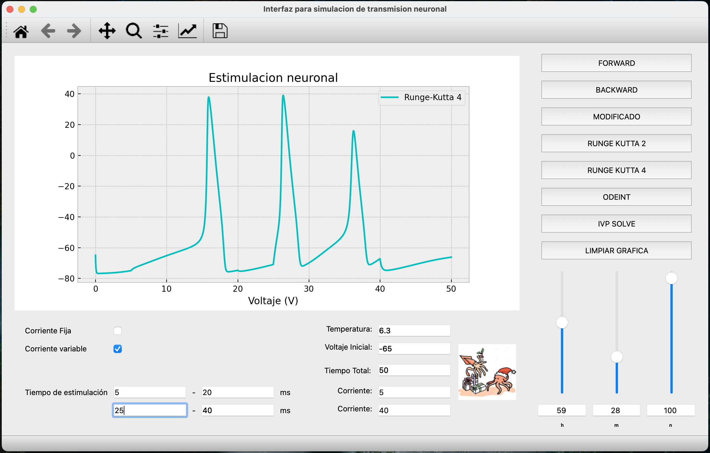 Neuron Action Potential PyQt app demo